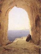 Karl Blechen Monks at the Gulf of Naples (mk09) oil on canvas